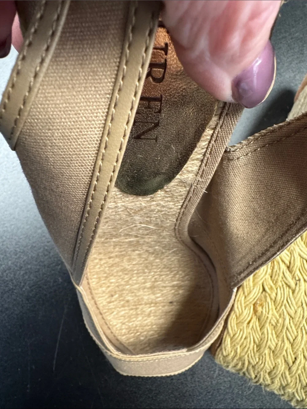 Lauren Ralph Lauren Taupe‎ Canvas Peep-Toe Slingback Espadrilles